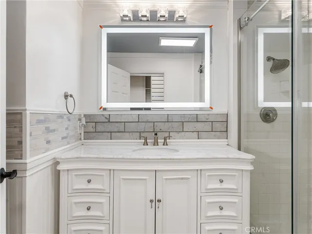 Hallway Bathroom with Smart LED Mirror