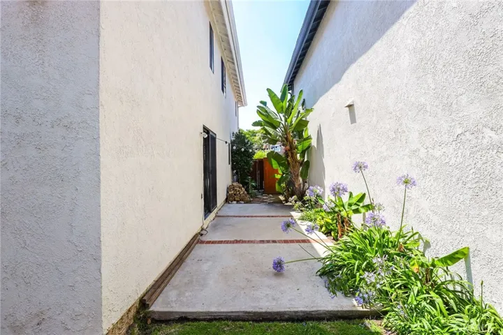 The side yard right off the dining room could be additional seating area.
