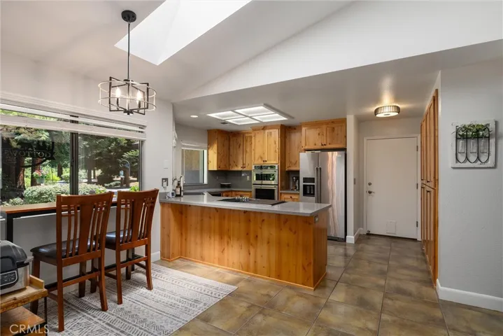 View from breakfast nook to kitchen