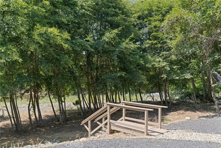 Sturdy steps down to creek