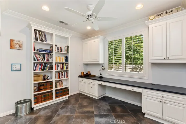 Bedroom 2 with Built-ins - Now Used as Den/Office
