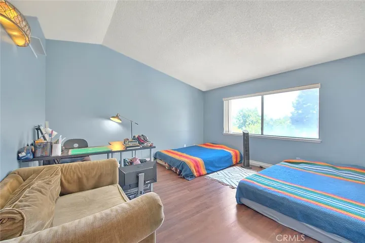 Primary bedroom, view to the back yard