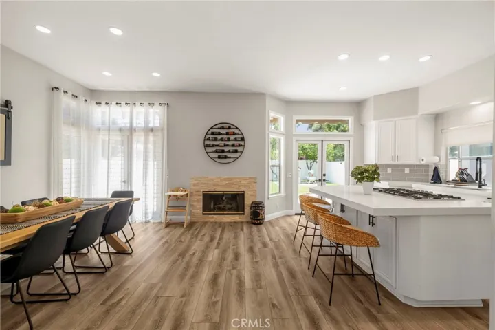 Kitchen, 2 french doors open up to the backyard
