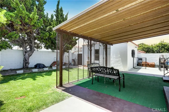 Enough space for dining table and sitting area when looking at entire covered area