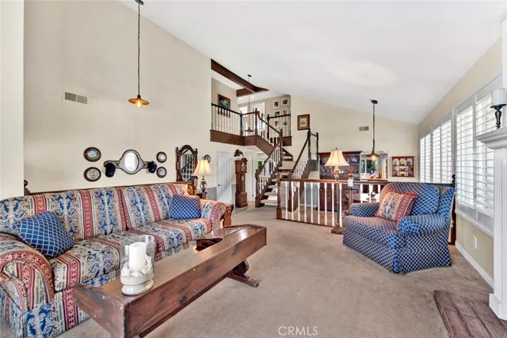 Formal Living Room. Custom Hardwood Staircase and Railings