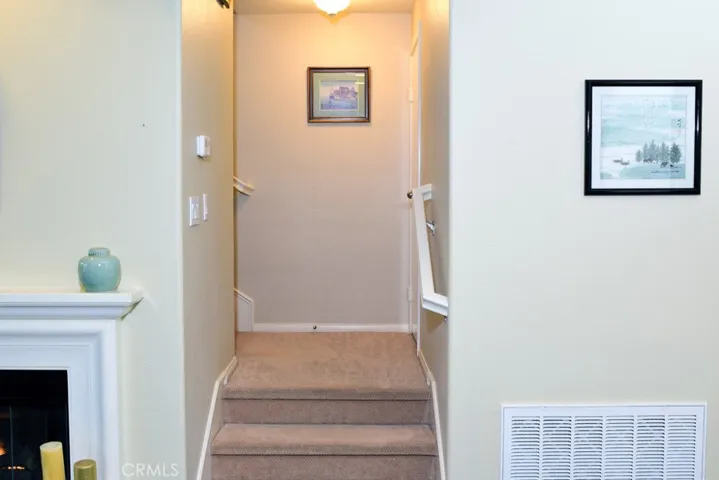 Stairs going to 3rd floor. .Carpet will be replace by new vinyl floor.