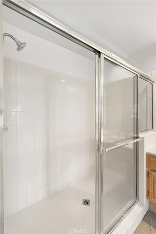 Shower with glass doors