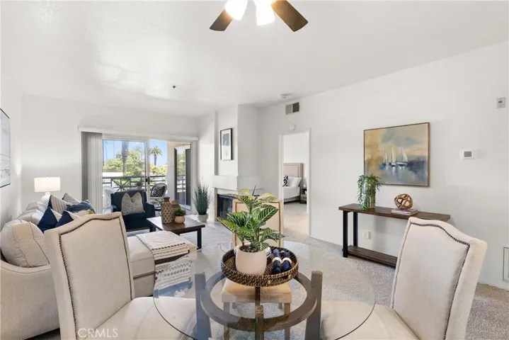 Dining area opens to living room.