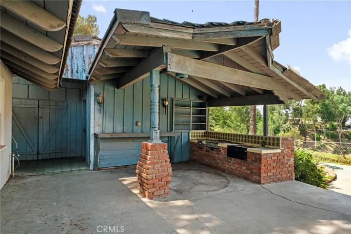 Backyard with Built-In Barbeque
