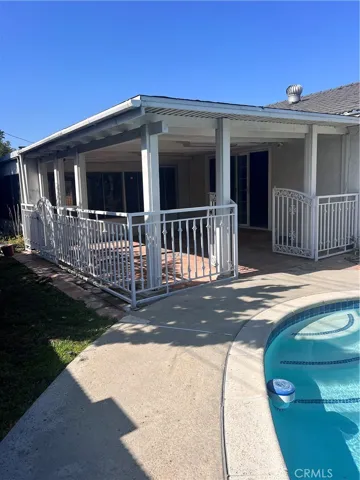 Covered patio off master bedroom