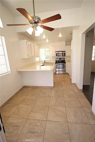 Large dining area within the kitchen.