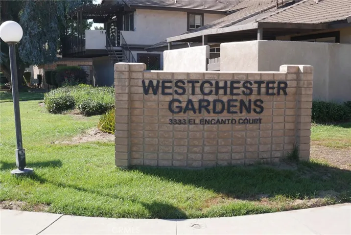 Welcome to Westchester Gardens!  Sign at corner of Elm St. & El Encanto Ct.