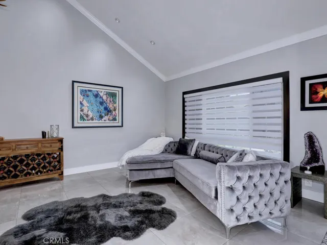 Living Room with Custom Blinds