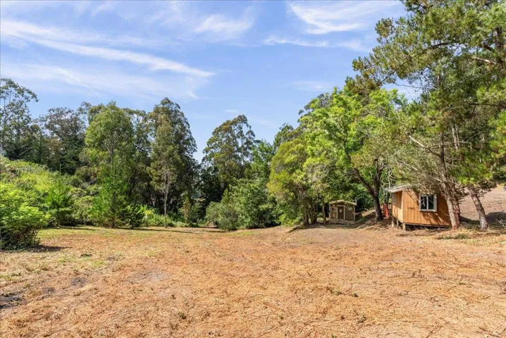 Open area around out buildings slopes down