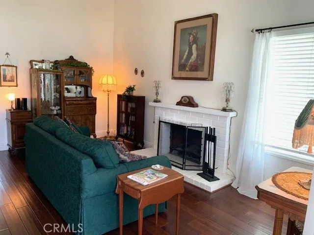 Living room with firepalce.