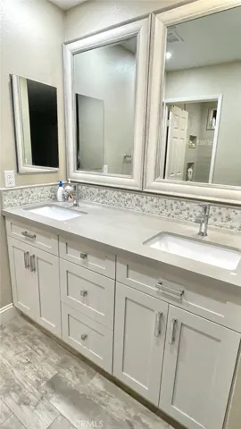 Master vanity custom built with double sinks