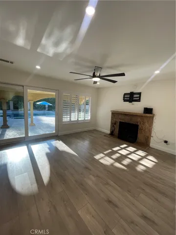 family room overlooks pool