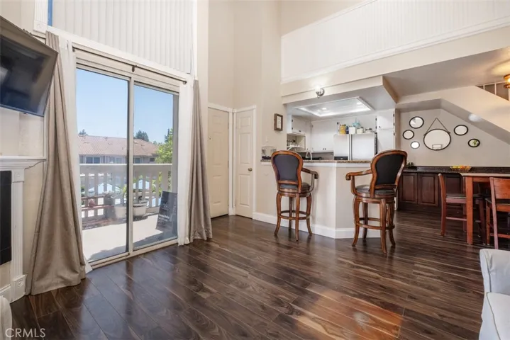 You have a patio just off the living room area