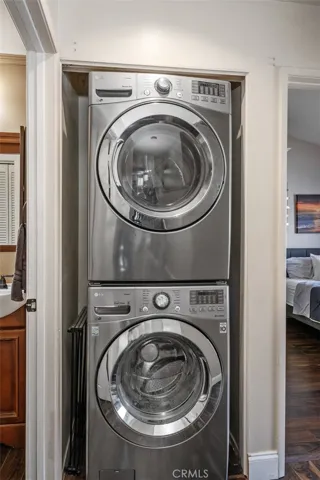 This unit comes complete with a full-size interior stackable washer and dryer