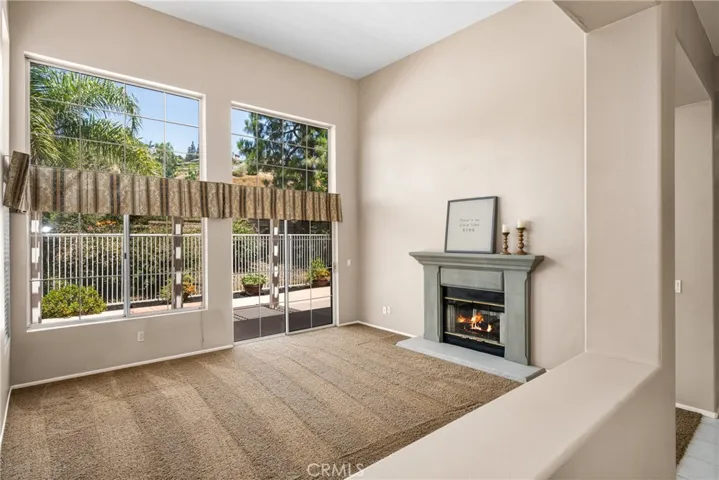 Living room with fireplace