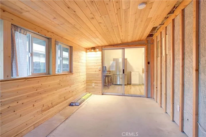 Partially finished enclosed patio