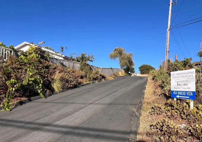 A private road providing access to the property