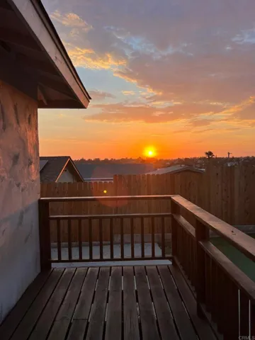 Sunset view from master bedroom deck