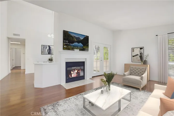 Virtually staged living room