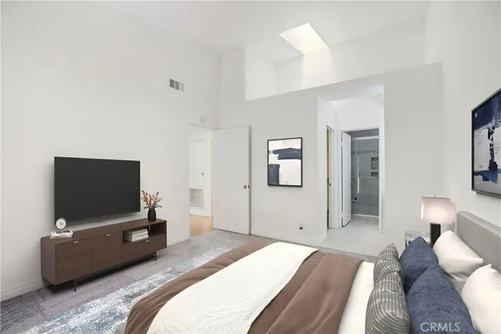 Virtually staged master bedroom