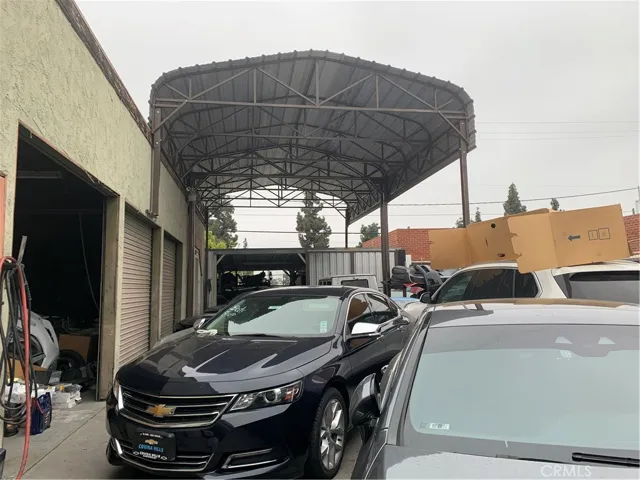 Outside area in front of bays.  there is an extra space in the back