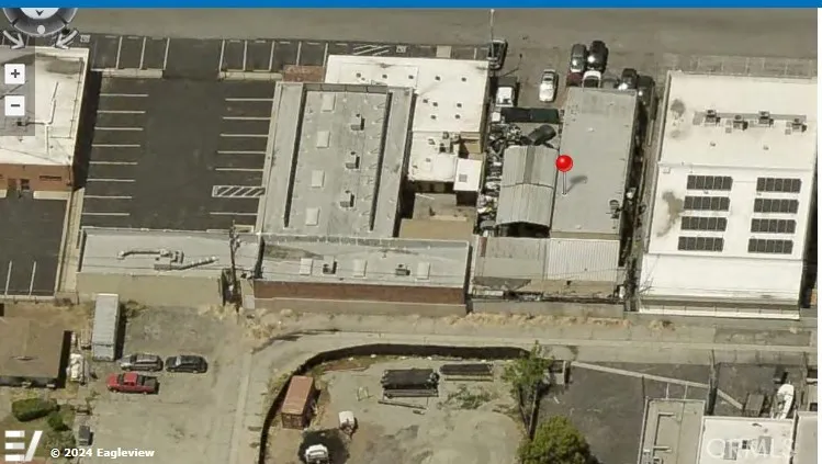 Aerial vie of the building and open space