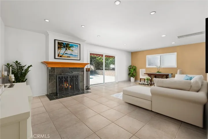 Living Room with Wood/Gas Burning Fireplace-Virtually Staged