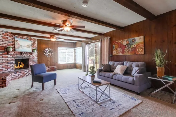 Huge family room with cozy fireplace!