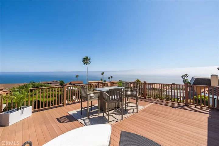 On clear days, the views stretch all the way to Santa Barbara Island. Private Spanish-tiled stairs lead down to the patio, enhancing the sense of exclusivity.
