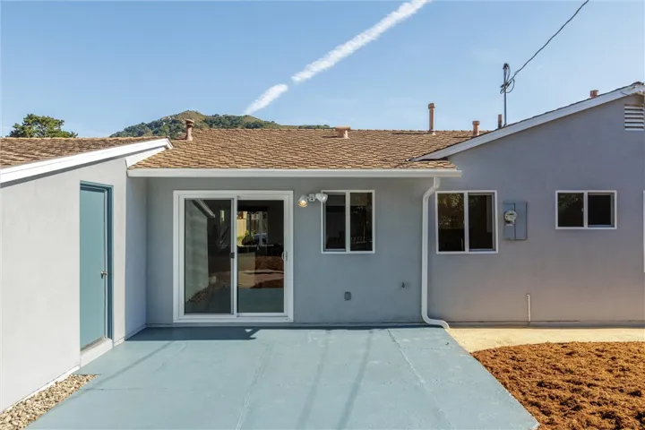 Patio for gatherings; door to laundry room