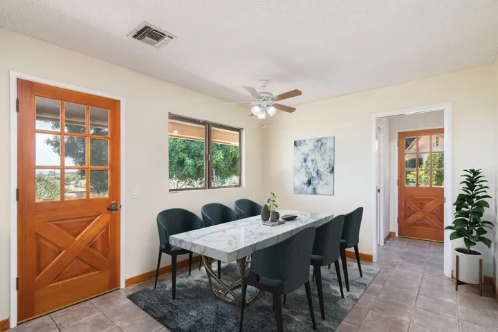 Virtually staged eating area