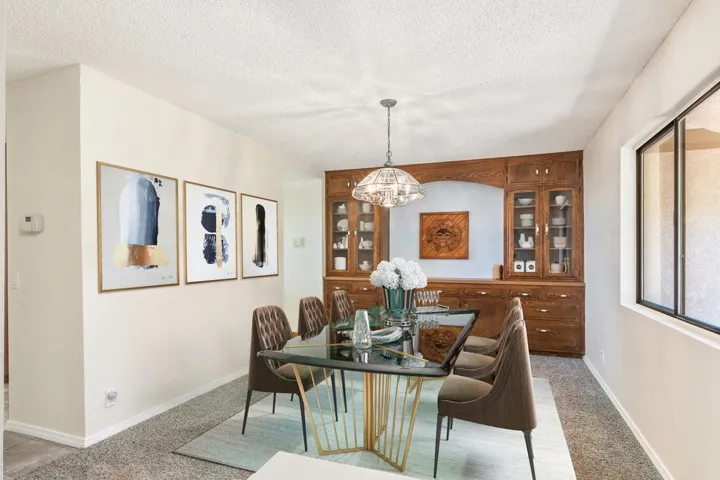 Virtually staged dining room