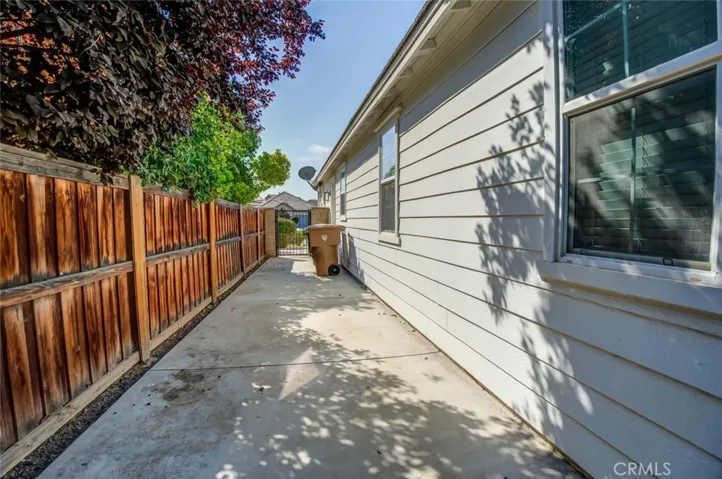 Concrete side yard.