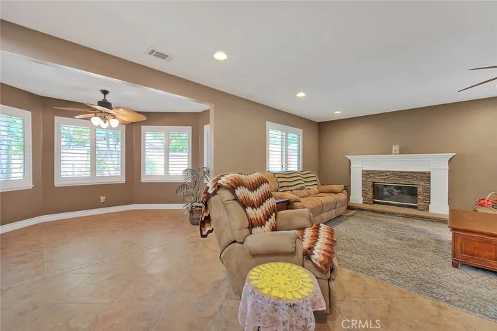 Wood shutters in the nook and family room