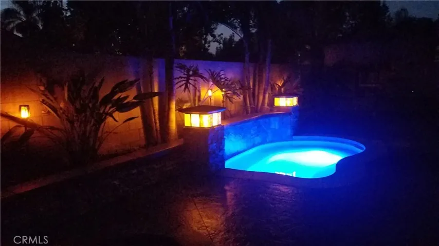 Back yard spool lighting at night.  Beautiful!