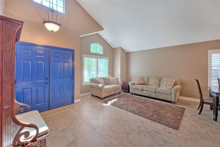 Cathedral ceilings in the living room