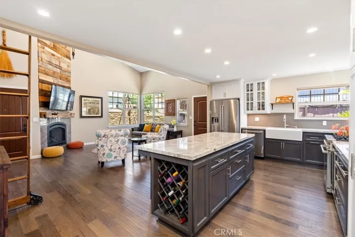 Kitchen open to living room