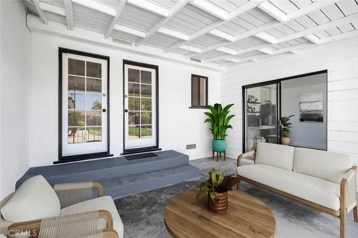 Virtually staged covered Patio