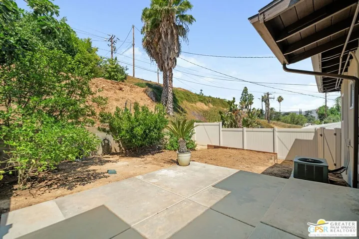 patio area and back yard