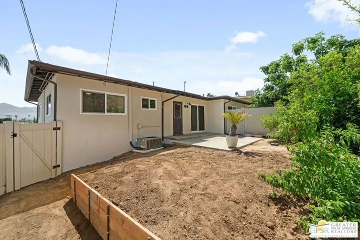 back yard (don't open door - no stairs)