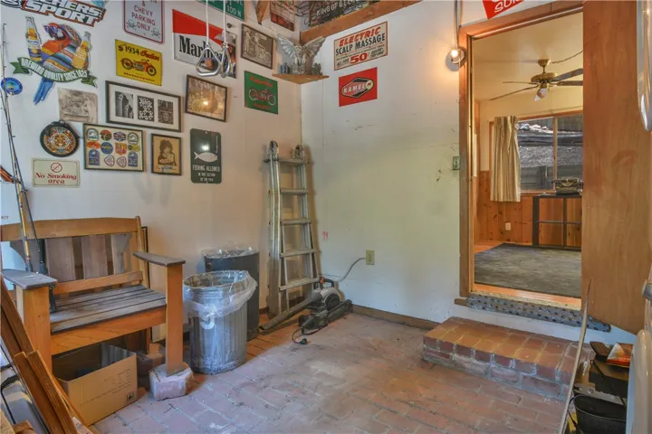 Work Room & Laundry with exterior entrance & adjacent to bedroom.