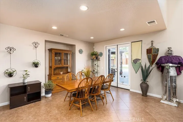 Dining Room with French doors to backyard