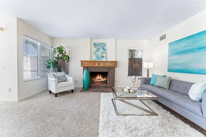Family room with gas fireplace