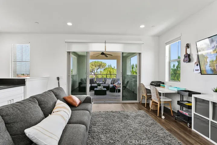 The loft features slider doors that lead to the outdoor view mezzanine