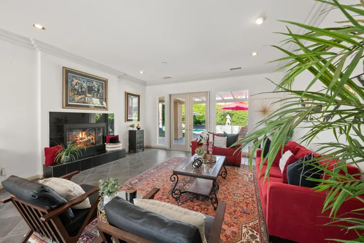 See-Through Tiled Fireplace
